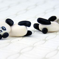 Kolczyki panda-dwustronne
