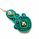 Green Cloisonne kolczyki sutasz - 