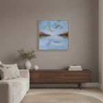 Białe łodzie-obraz akrylowy 60x60 cm  - 