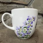 Porcelanowy kubek ręcznie malowany Kot w kocimiętce  - 