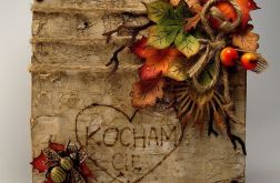 Kartka z sercem wypalonym w brzozie