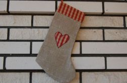 Lniana skarpeta świąteczna