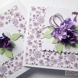 Kartka URODZINOWA z fioletowymi kwiatami