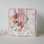 Kartka urodzinowa "18" v.10 - 18 koral3