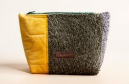 Żółto-zielono-szara kosmetyczka MAXI