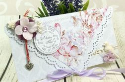 Kartka na ślub- różany zakątek