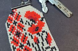 Brelok z makami – ludowy ornament breloczek zawieszka do kluczy torebki