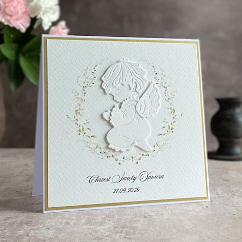 Kartka na chrzest w pudełku z kopertą, 56A