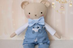 Miś Antoś w ogrodniczkach przytulanka prezent