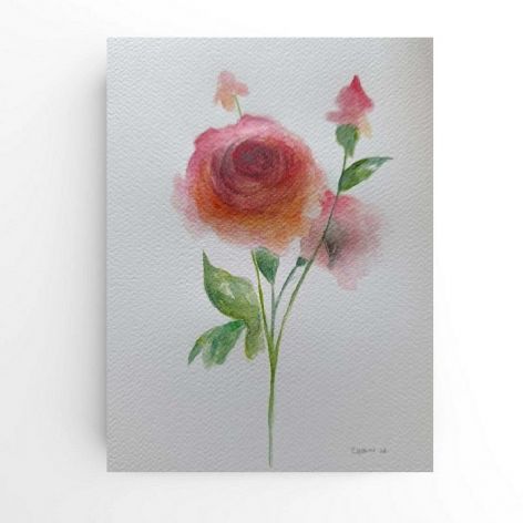 Róże-akwarela formatu 24/18 cm 