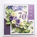 Kartka URODZINOWA - fioletowe różyczki - Kartka Urodzinowa - fioletowe różyczki