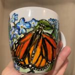 Porcelanowy kubek ręcznie malowany Motyle - Kubek Motyle