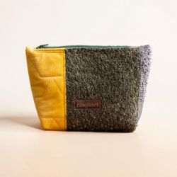 Żółto-zielono-szara kosmetyczka MAXI