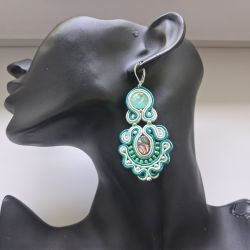 Round Abalone kolczyki sutasz