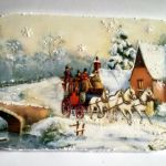 Zima - obrazek na drewnianej deseczce - Zimowy obrazek