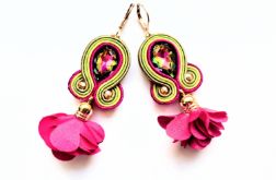 Hot Pink&Mustard kolczyki sutasz