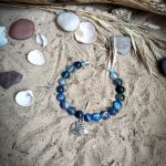 Bransoletka handmade - sodalit - Sodalit i agat matowy