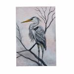 Obraz strukturalny „Czapla siwa” - płaskorzeźba na płótnie - obraz 3d czapla siwa