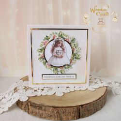 Kartka komunijna do koperty "RoseWine3"GOTOWA