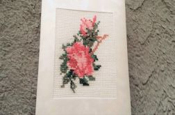 Haftowana kartka z różami