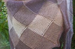 Chusta entrelac beże i brązy