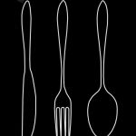 Grafika do kuchni lub jadalni, komplet 2 szt, biały i czarny - Czarna wersja