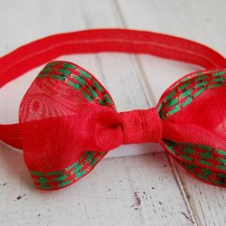 Opaska niemowlęca - Świąteczna kokarda