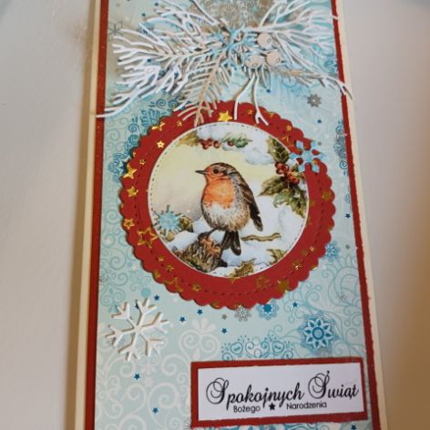 Kartka Boże Narodzenie, z ptaszkiem