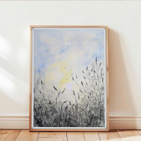 Oryginalna akwarela. Łąka 46x61cm