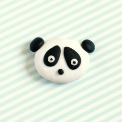 Panda - broszka przypinka z Fimo