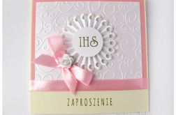 Zaproszenia komunijne z hostią dziewczynki