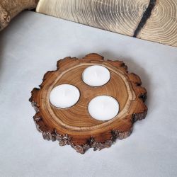 Świecznik Akacja na trzy tealighty