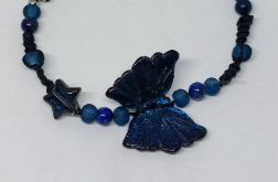 Bransoletka ręcznie robiona z motylem i lapis lazuli