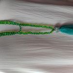 Naszyjnik Długi Sznur Trawa i Szmaragdy - 