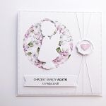 Kartka na Chrzest z aniołkiem-dziewczynką - Kartka handmade na chrzest z aniołkiem