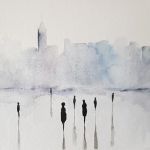 Miasto-akwarela formatu 24/32 cm  - 