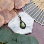 Miedziany wisiorek wire wrapping z jaspisem imperialnym #529 - 