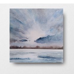 Pejzaż-praca formatu 20/20 cm 