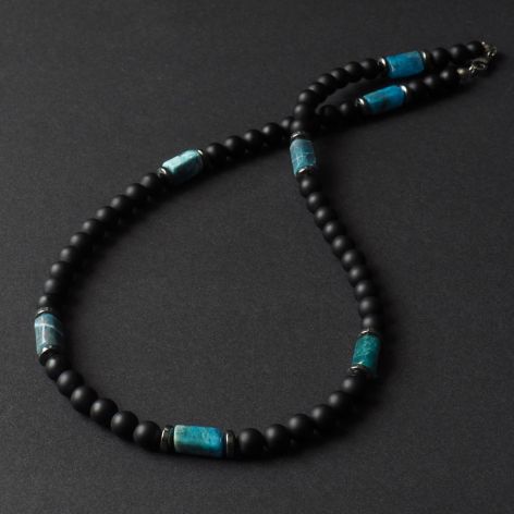 Naszyjnik męski onyks apatyt oa308