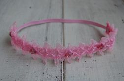 Opaska niemowlęca - Diadem w delikatnym różu