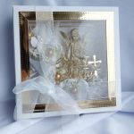 Kartka na Chrzest w złocie - Gotowy prezent
