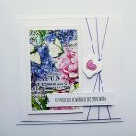 Kartka z życzeniami zdrowia kwiaty motyle - Kartka handmade powrotu do zdrowia z motylami