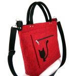 Black cat on red-melange/strap - 