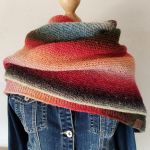 Chusta wełniana kolorowa - Wykonana na drutach