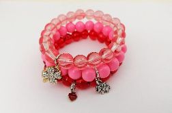 Bransoletki na gumce, zestaw różowy