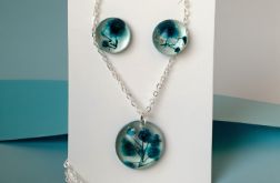 Turkusowy komplet z kwiatami