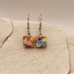 Kolczyki Fruit Cube – kolorowe kosteczki z owocami - 4