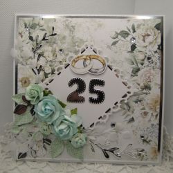 Kartka na 25-lecie ślubu w pudełku