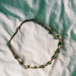 Miedziany naszyjnik z kryształkami (zielony) - coppercrystals2