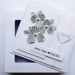 Gustowna kartka ślubna ręcznie robiona